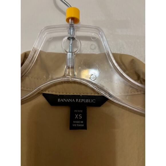 Banana Republic Jumpsuit Romper Tie Waist Womens XS Finley Poplin Camel - Picture 7 of 10